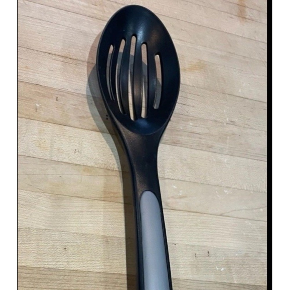 Calphalon Black & Gray 13.5 In. Nylon Plastic Slotted Serving Spoon Skillet Safe